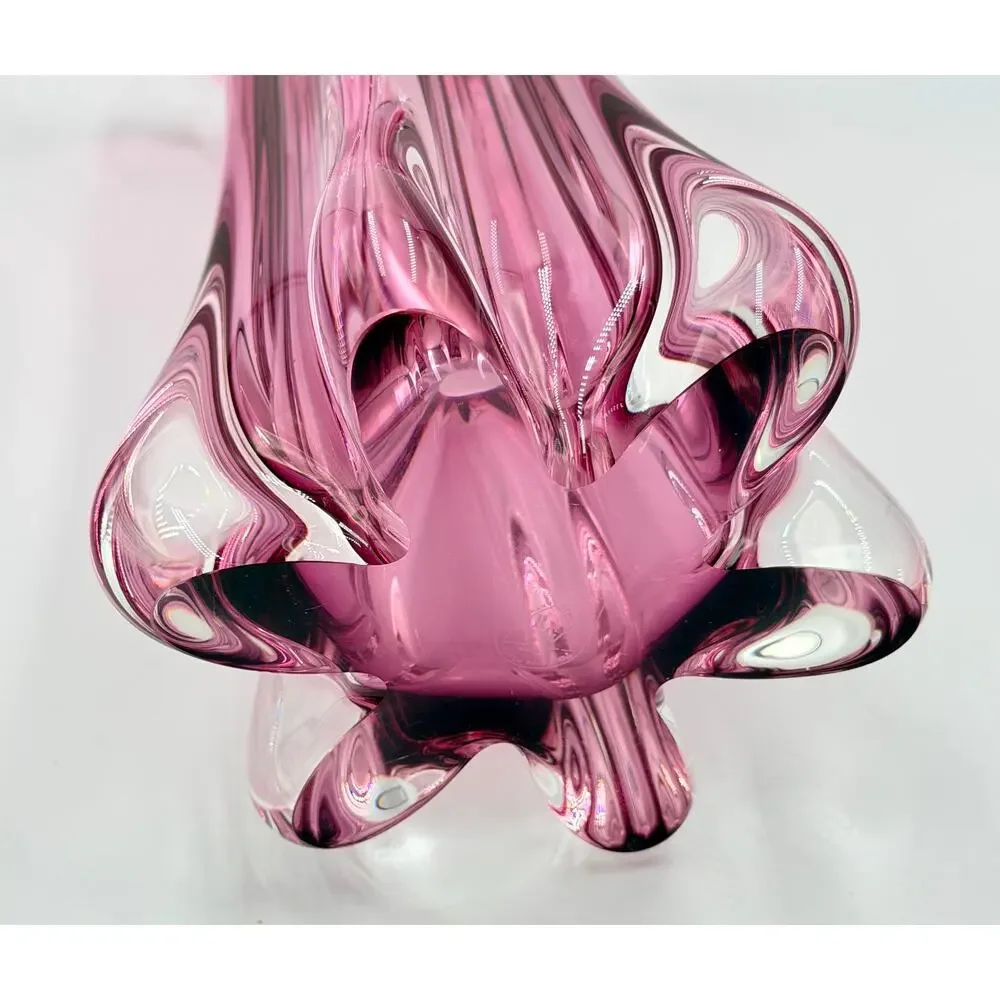 Mid-Century Czech Art Glass Vase, Josef Hospodka, Chřibská (Rubin glass) 1960s
